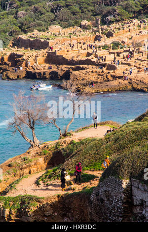 Tipaza oder Tipasa, war eine alte phönizische Handelsposten im 2BC, eines ihrer wichtigsten strategischen Grundlagen in Afrika werden von Rom erobert.  Heute, Tipaza Stockfoto