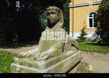 Historische Sphinx-Figur vor dem Bergedorfer Rathaus in Bergdorf, Hamburg, Deutschland, Europa, Historische Sphinx-Figur Vor Dem Bergedorfer Stockfoto