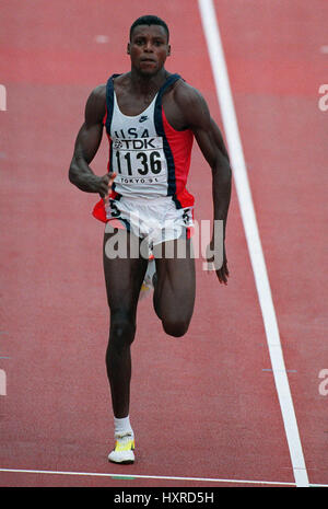 CARL LEWIS 100 Meter USA 2. Februar 1992 Stockfoto