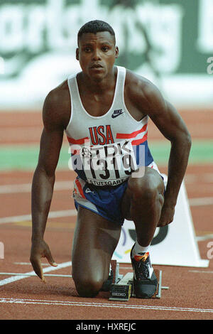 CARL LEWIS 100 Meter USA 24. August 1993 Stockfoto