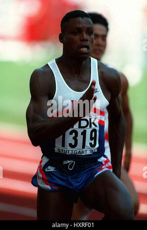 CARL LEWIS 100 Meter USA 18. August 1993 Stockfoto