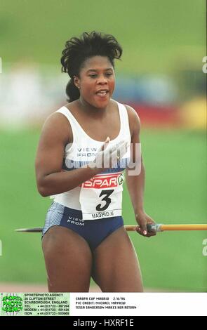 TESSA SANDERSON Europacup MADRID 1996 4. Juni 1996 Stockfoto