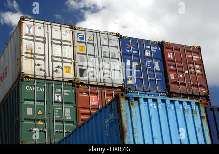 Deutschland, Hamburg, Stadt, Städte, Hamburger, Hafen, Tag, Tag, Hafen Wirtschaft, Container, farbig sind, Stadt, Städte, Deutschland, Hambur Stockfoto