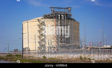 Verflüssigtes Erdgas-Anlage in Louisiana, schwenken Stockfoto