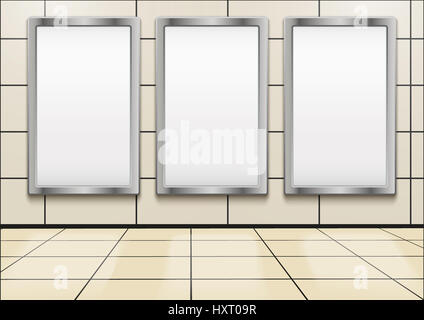 Mock-up Plakatwand in der u-Bahn oder u-Bahn. Stockfoto