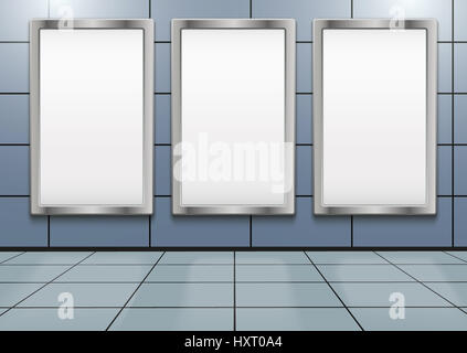 Mock-up Plakatwand in der u-Bahn oder u-Bahn. Stockfoto