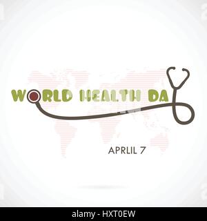 Welt Gesundheit Tag typografische Gestaltungselemente. World Health Day Schriftzug Symbol. World Health Day Schriftzug Symbol. Design für Grußkarten, Poster, Flyer Stock Vektor