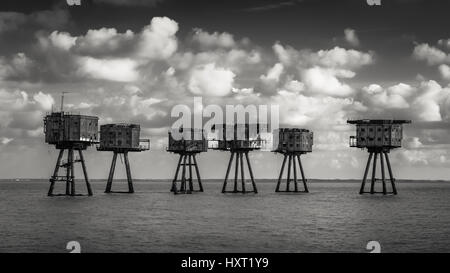 Marine Maunsell Forts - Red Sand Meer Festungen Stockfoto