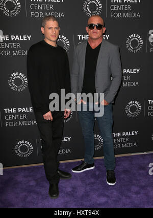 Beverly Hills, Ca. 29. März 2017. Wentworth Miller, Dominic Purcell, auf 2017 PaleyLive LA Frühling Saison - "Prison Break" am Paley Center for Media In Kalifornien am 29. März 2017. Bildnachweis: Fs/Medien Punch/Alamy Live-Nachrichten Stockfoto