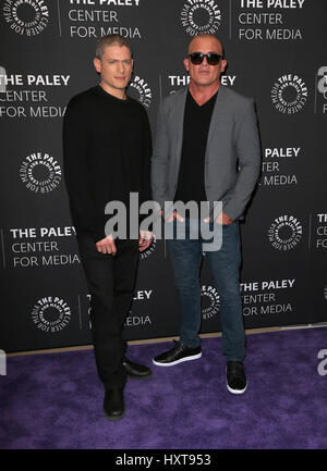 Beverly Hills, Ca. 29. März 2017. Wentworth Miller, Dominic Purcell, auf 2017 PaleyLive LA Frühling Saison - "Prison Break" am Paley Center for Media In Kalifornien am 29. März 2017. Bildnachweis: Fs/Medien Punch/Alamy Live-Nachrichten Stockfoto