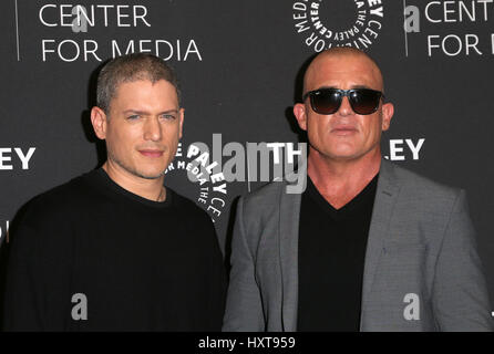 Beverly Hills, Ca. 29. März 2017. Wentworth Miller, Dominic Purcell, auf 2017 PaleyLive LA Frühling Saison - "Prison Break" am Paley Center for Media In Kalifornien am 29. März 2017. Bildnachweis: Fs/Medien Punch/Alamy Live-Nachrichten Stockfoto