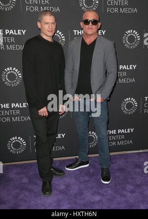 Beverly Hills, CA, USA. 29. März 2017. 29 März 2017 - Beverly Hills, Kalifornien - Wentworth Miller, Dominic Purcell. 2017 PaleyLive LA Spring Season - '' Prison Break'' Screening und Gespräch anlässlich des Paley Center for Media. Bildnachweis: AdMedia Credit: AdMedia/ZUMA Draht/Alamy Live-Nachrichten Stockfoto