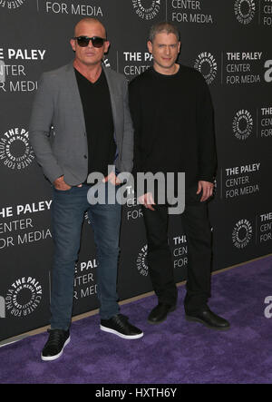 Beverly Hills, CA, USA. 29. März 2017. 29. März 2017 - Beverly Hills, Kalifornien - Dominic Purcell, Wentworth Miller. 2017 PaleyLive LA Spring Season - '' Prison Break'' Screening und Gespräch anlässlich des Paley Center for Media. Bildnachweis: AdMedia Credit: AdMedia/ZUMA Draht/Alamy Live-Nachrichten Stockfoto