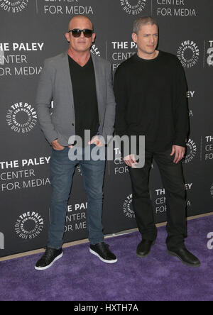 Beverly Hills, CA, USA. 29. März 2017. 29. März 2017 - Beverly Hills, Kalifornien - Dominic Purcell, Wentworth Miller. 2017 PaleyLive LA Spring Season - '' Prison Break'' Screening und Gespräch anlässlich des Paley Center for Media. Bildnachweis: AdMedia Credit: AdMedia/ZUMA Draht/Alamy Live-Nachrichten Stockfoto