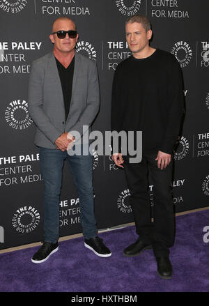 Beverly Hills, CA, USA. 29. März 2017. 29. März 2017 - Beverly Hills, Kalifornien - Dominic Purcell, Wentworth Miller. 2017 PaleyLive LA Spring Season - '' Prison Break'' Screening und Gespräch anlässlich des Paley Center for Media. Bildnachweis: AdMedia Credit: AdMedia/ZUMA Draht/Alamy Live-Nachrichten Stockfoto