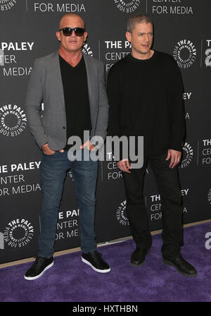 Beverly Hills, CA, USA. 29. März 2017. 29. März 2017 - Beverly Hills, Kalifornien - Dominic Purcell, Wentworth Miller. 2017 PaleyLive LA Spring Season - '' Prison Break'' Screening und Gespräch anlässlich des Paley Center for Media. Bildnachweis: AdMedia Credit: AdMedia/ZUMA Draht/Alamy Live-Nachrichten Stockfoto