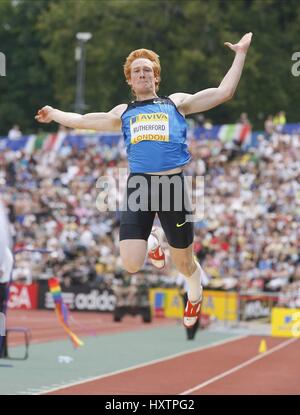 GREG RUTHERFORD AVIVA LONDON GRAND PRIX CRYSTAL PALACE LONDON ENGLAND 26. Juli 2008 Stockfoto