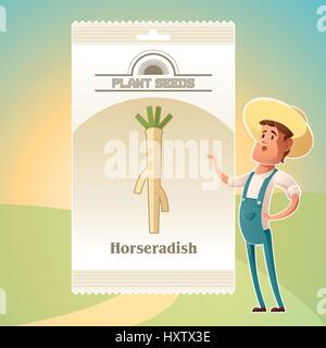 Packung mit Meerrettich-Samen-Symbol Stock Vektor