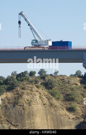 Bau eine riesige Betonbrücke Stockfoto