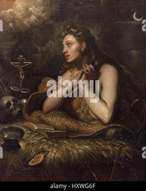 Domenico Tintoretto - Domenico Robusti (1560-1635), die reuige Magdalena, 1598-1602. Stockfoto