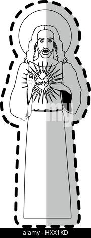 Jesus Christus halten Herz-christliche Symbol Vektor Illustration Bildgestaltung Stock Vektor