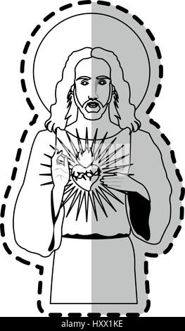 Jesus Christus halten Herz-christliche Symbol Vektor Illustration Bildgestaltung Stock Vektor