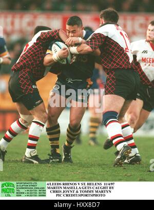 MARTIN MASELLA JOYNT & MARTIN LEEDS RHINOS V ST. HELENS 11. April 1997 Stockfoto