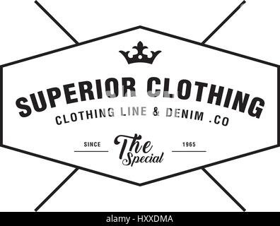 Vintage-Denim und Kleidung Linie Etikettengestaltung Stock Vektor