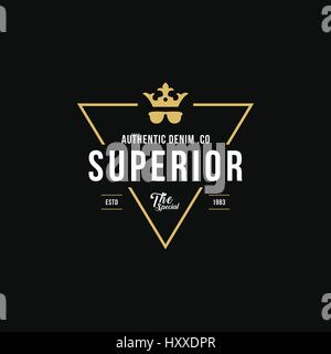 Vintage-Denim und Kleidung Linie Etikettengestaltung Stock Vektor