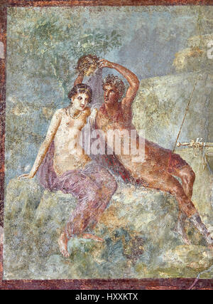 Roman Nero Periode Freske Wandmalerei von Perseus und Andromeda, von einem Haus in der Insula Occidentalis in Pompeji, Inv 9058, Neapel Museum Stockfoto