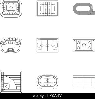 Sport komplexe Symbole gesetzt, Umriss-Stil Stock Vektor