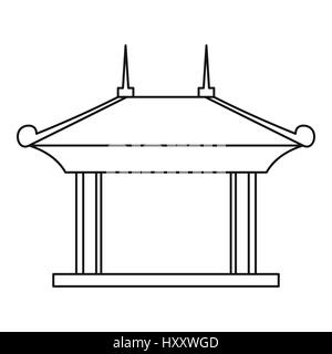 Pagode-Pavillon-Symbol, Umriss-Stil Stock Vektor