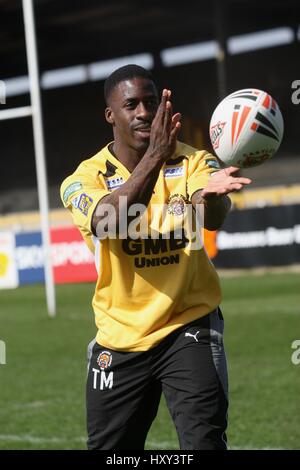 DWAIN CHAMBERS CASTLEFORD TIGERS RLFC Dschungel Stadion CASTLEFORD ENGLAND 31. März 2008 Stockfoto