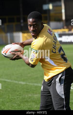 DWAIN CHAMBERS CASTLEFORD TIGERS RLFC Dschungel Stadion CASTLEFORD ENGLAND 31. März 2008 Stockfoto