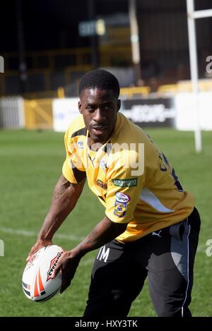 DWAIN CHAMBERS CASTLEFORD TIGERS RLFC Dschungel Stadion CASTLEFORD ENGLAND 31. März 2008 Stockfoto