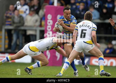 JONES BUCHANAN LOUIS ANDERSON WARRINGTON V LEEDS RHINOS HALLIWELL JONES STADIUM WARRINGTON ENGLAND 8. März 2009 Stockfoto