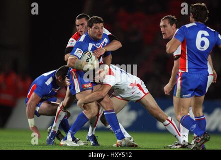 DAVID FERRIOL KEVIN SINFIELD ENGLAND V Frankreich GILLETTE FOU KEEPMOAT Stadion DONCASTER ENGLAND 23. Oktober 2009 Stockfoto