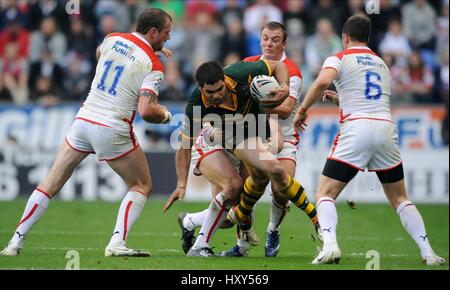 PEACOCK INGLIS SMITH MCGUIRE ENGLAND V Australien DW STADIUM WIGAN ENGLAND 31. Oktober 2009 Stockfoto