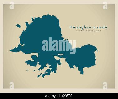 Moderne Karte - Süd-Hwanghae / Hwanghae-Namdo KP Stock Vektor