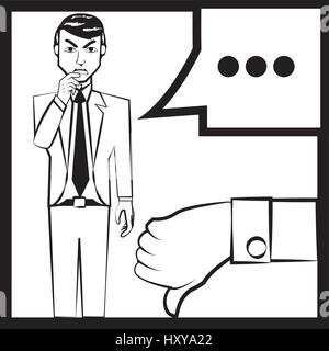 Business Man Comic-Umriss Vektor Illustration Eps 10 Stock Vektor