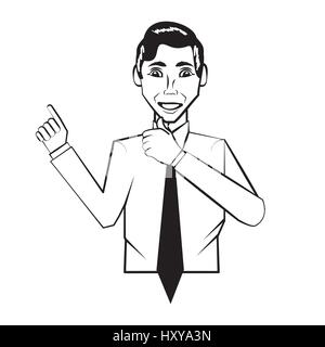 Business Man Comic-Umriss Vektor Illustration Eps 10 Stock Vektor