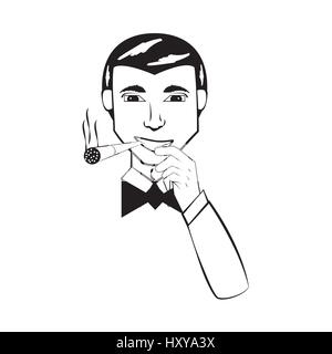 Business Man Comic-Umriss Vektor Illustration Eps 10 Stock Vektor