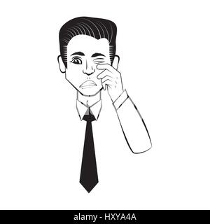 Business Man Comic-Umriss Vektor Illustration Eps 10 Stock Vektor