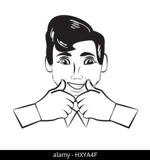 Business Man Comic-Umriss Vektor Illustration Eps 10 Stock Vektor