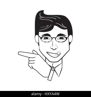 Business Man Comic-Umriss Vektor Illustration Eps 10 Stock Vektor