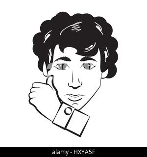 Business Man Comic-Umriss Vektor Illustration Eps 10 Stock Vektor