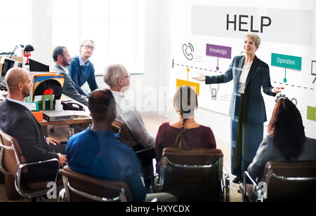 Kontaktieren Sie uns Hilfe Unternehmensberatung Unterstützung Stockfoto