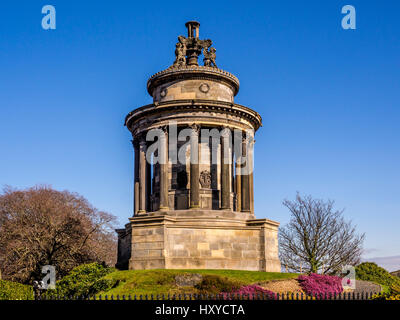 Das Burns-Denkmal. Eine kleine, kreisförmige Tempel in den Neo-griechischen Stil typisch georgische Ära Edinburgh, erbaut zu Ehren von Robert Burns. Stockfoto