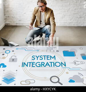 Datenbank-Netzwerk-Einstellungen-System Stockfoto