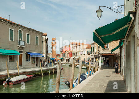 Frühling am Nachmittag auf der Insel Murano, Venedig, Italien. Stockfoto